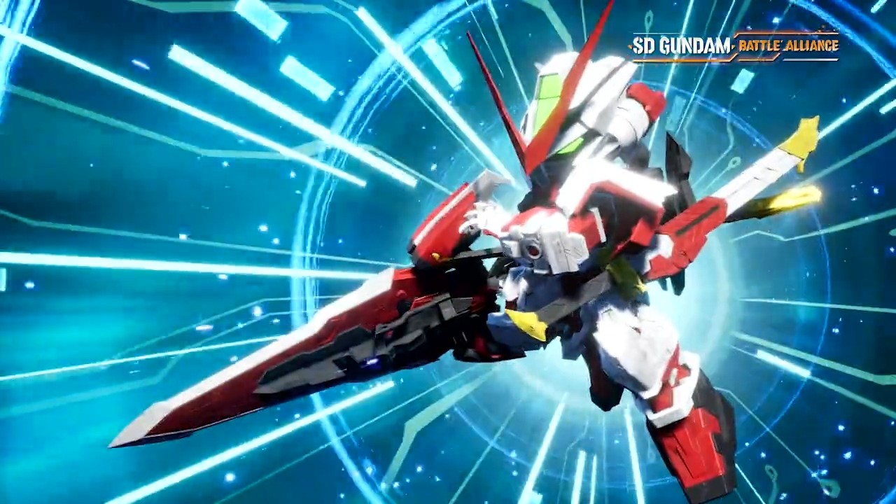 《SD高达 激斗同盟》红色异端高达战斗演示